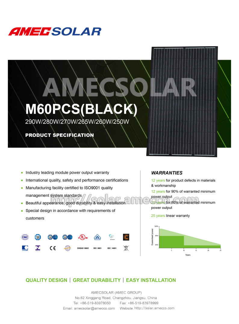 M60PCS(BLACK) 250/260/270/280/290W